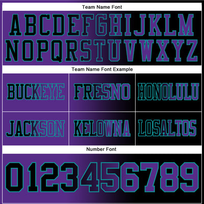 Custom Black Purple-Teal Authentic Gradient Fashion Football Jersey