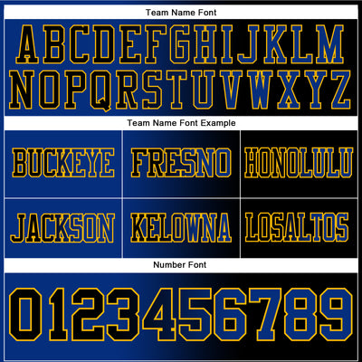 Custom Black Royal-Gold Authentic Gradient Fashion Football Jersey