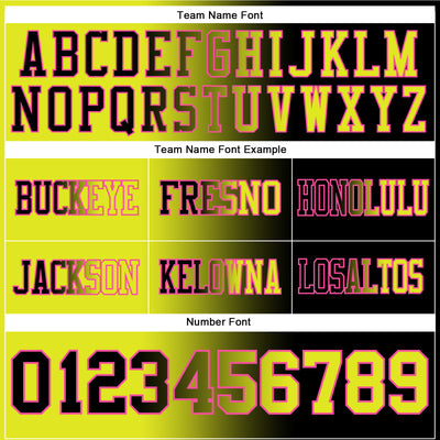 Custom Black Neon Yellow-Pink Authentic Gradient Fashion Football Jersey