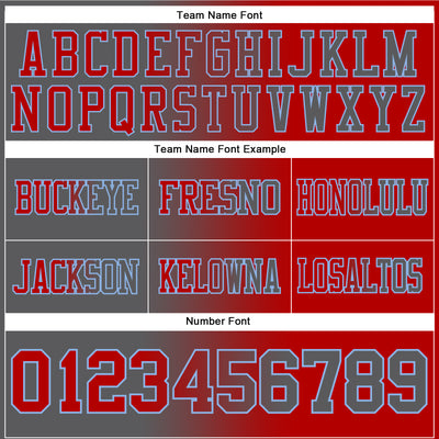 Custom Red Steel Gray-Light Blue Authentic Gradient Fashion Football Jersey