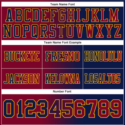 Custom Navy Maroon-Gold Authentic Gradient Fashion Football Jersey