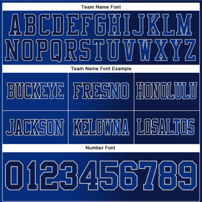 Custom Navy Royal-Gray Authentic Gradient Fashion Football Jersey