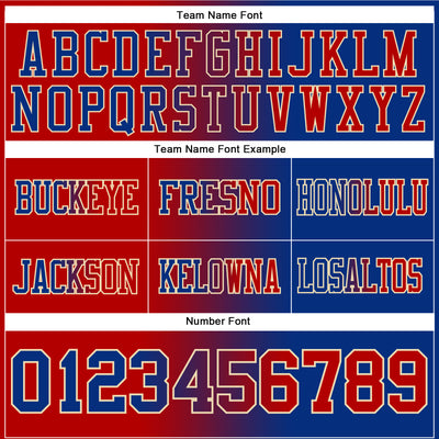 Custom Royal Red-Cream Authentic Gradient Fashion Football Jersey