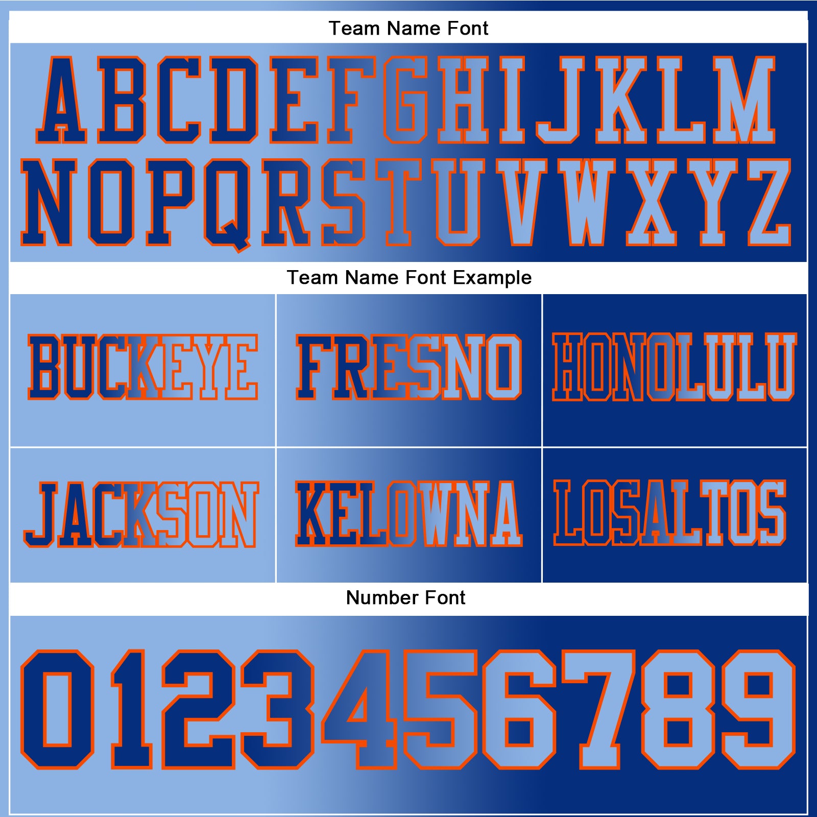 Custom Royal Light Blue-Orange Authentic Gradient Fashion Football Jersey