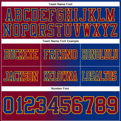 Custom Royal Maroon-Gold Authentic Gradient Fashion Football Jersey