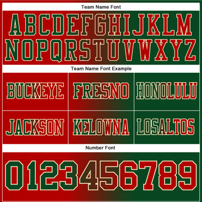 Custom Green Red-Cream Authentic Gradient Fashion Football Jersey