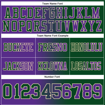 Custom Green Purple-Cream Authentic Gradient Fashion Football Jersey
