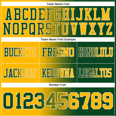 Custom Green Gold-Cream Authentic Gradient Fashion Football Jersey