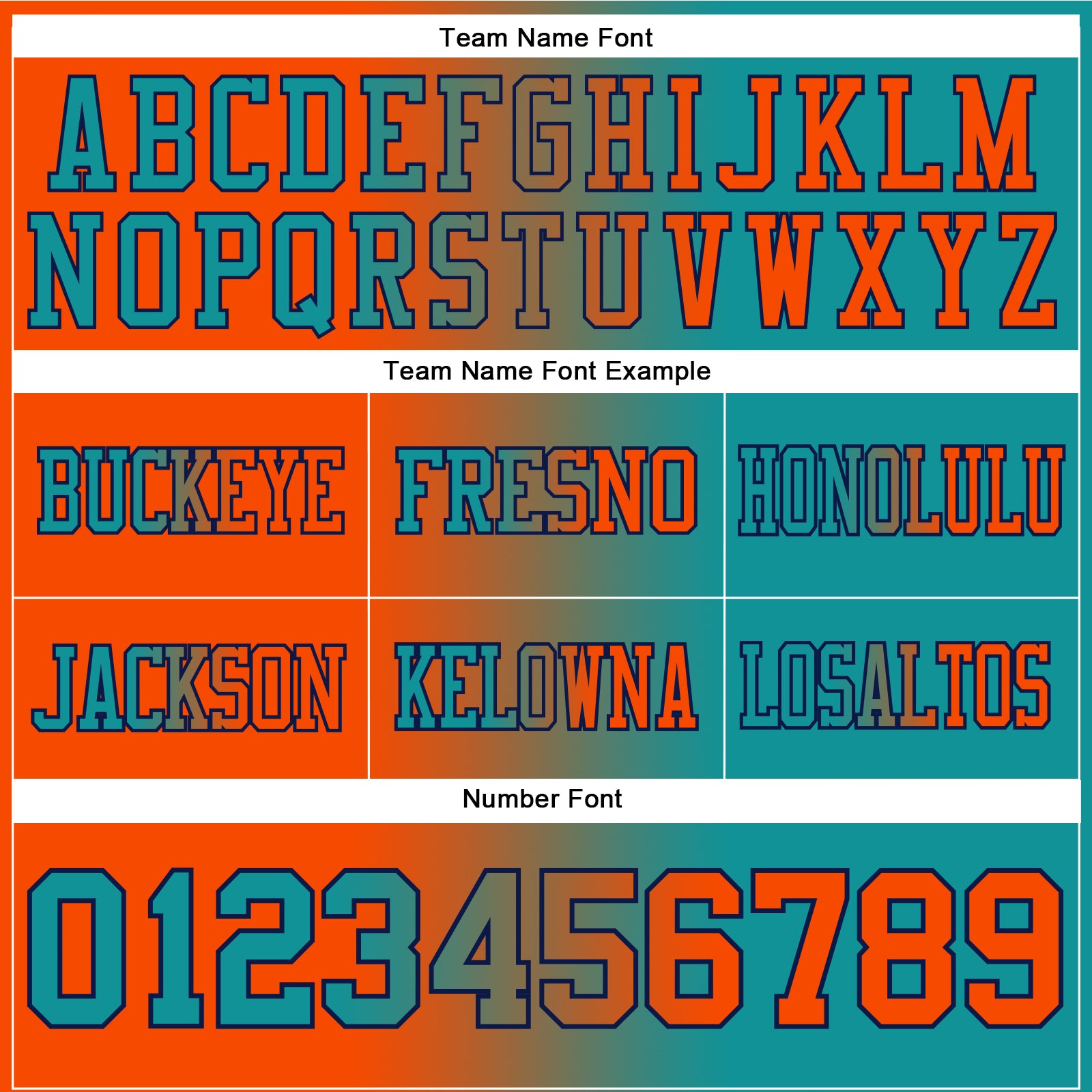 Custom Teal Orange-Navy Authentic Gradient Fashion Football Jersey