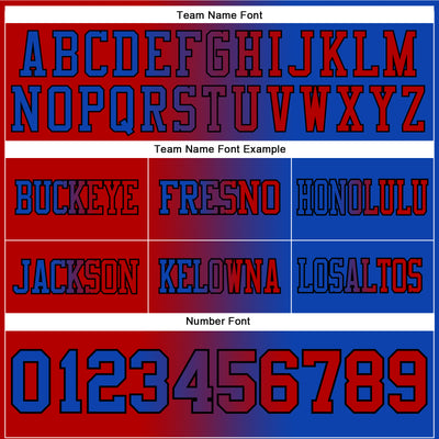 Custom Thunder Blue Red-Black Authentic Gradient Fashion Football Jersey