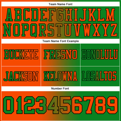 Custom Grass Green Orange-Black Authentic Gradient Fashion Football Jersey