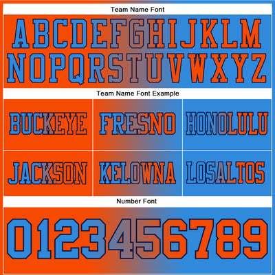Custom Powder Blue Orange-Navy Authentic Gradient Fashion Football Jersey
