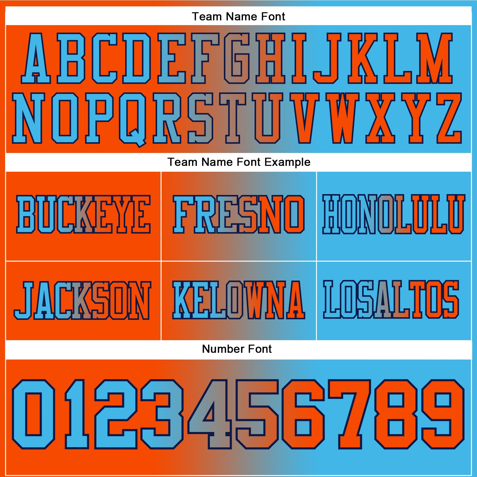 Custom Sky Blue Orange-Navy Authentic Gradient Fashion Football Jersey