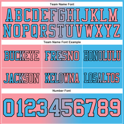 Custom Sky Blue Medium Pink-Black Authentic Gradient Fashion Football Jersey