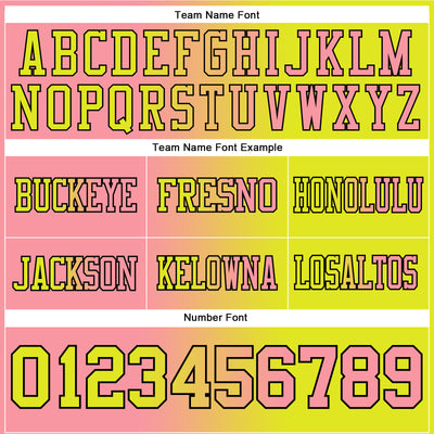 Custom Neon Yellow Medium Pink-Black Authentic Gradient Fashion Football Jersey