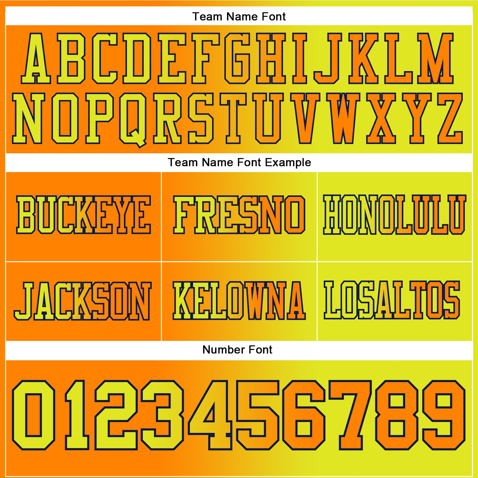 Custom Neon Yellow Bay Orange-Navy Authentic Gradient Fashion Football Jersey