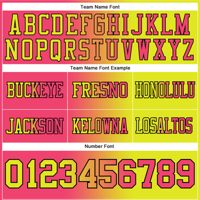 Custom Neon Yellow Neon Pink-Black Authentic Gradient Fashion Football Jersey