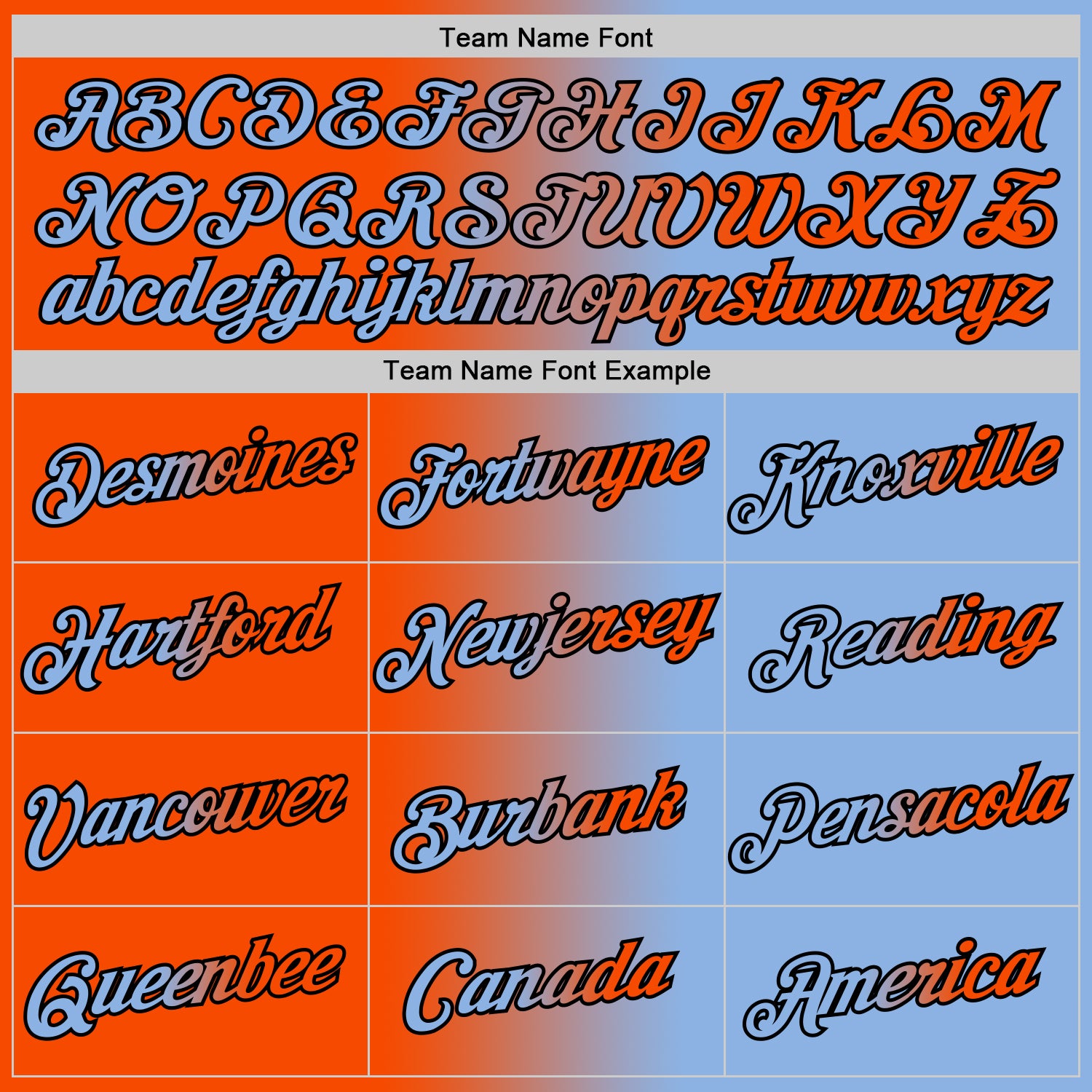 Custom Light Blue Orange-Black Gradient Fashion Performance T-Shirt