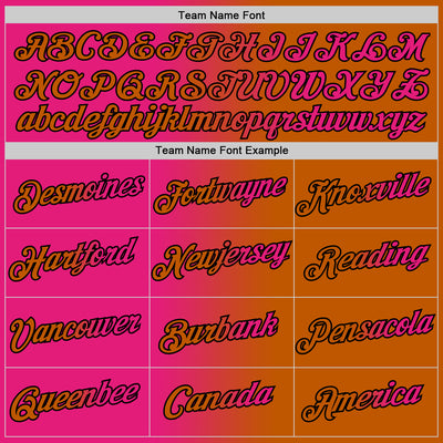 Custom Texas Orange Hot Pink-Black Gradient Fashion Performance T-Shirt