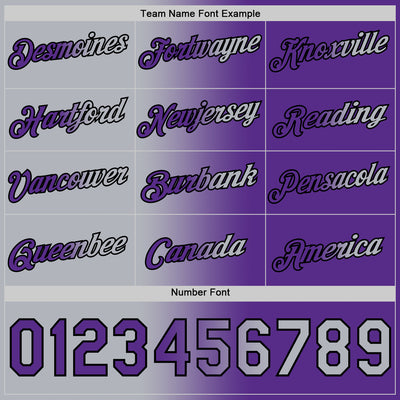 Custom Purple Gray-Black Gradient Fashion Performance T-Shirt