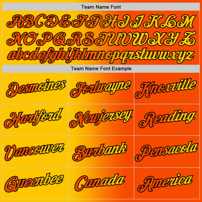 Custom Orange Yellow-Black Gradient Fashion Performance T-Shirt