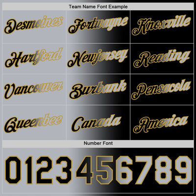 Custom Black Gray-Old Gold Gradient Fashion Performance T-Shirt