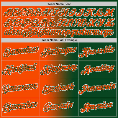 Custom Green Orange-White Gradient Fashion Performance T-Shirt