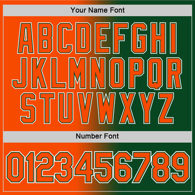 Custom Green Orange-White Gradient Fashion Performance T-Shirt