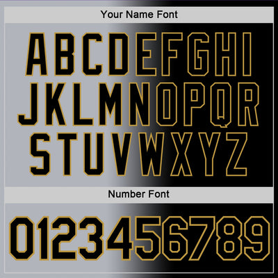 Custom Black Gray-Old Gold Gradient Fashion Performance T-Shirt