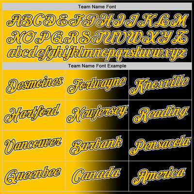 Custom Black Yellow-White Gradient Fashion Performance T-Shirt