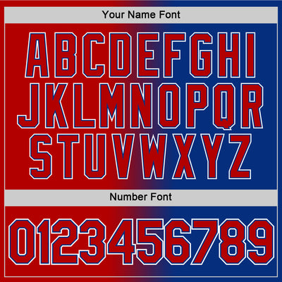 Custom Royal Red-White Gradient Fashion Performance T-Shirt