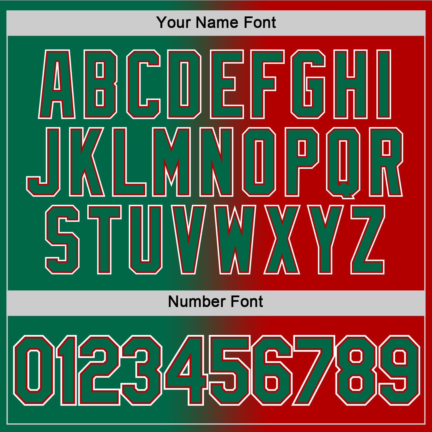 Custom Red Kelly Green-White Gradient Fashion Performance T-Shirt