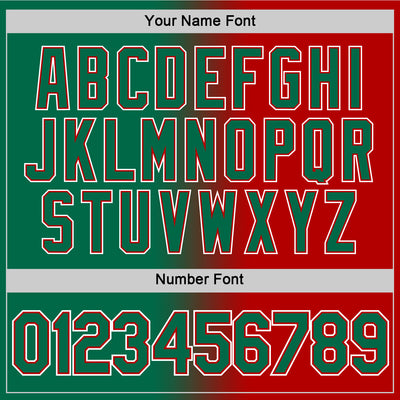 Custom Red Kelly Green-White Gradient Fashion Performance T-Shirt