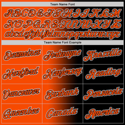 Custom Black Orange-White Gradient Fashion Performance T-Shirt