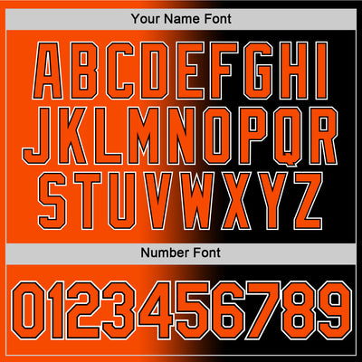 Custom Black Orange-White Gradient Fashion Performance T-Shirt