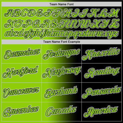 Custom Black Neon Green-White Gradient Fashion Performance T-Shirt