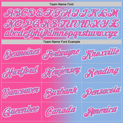 Custom Light Blue Pink-White Gradient Fashion Performance T-Shirt