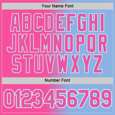 Custom Light Blue Pink-White Gradient Fashion Performance T-Shirt