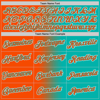 Custom Aqua Orange-White Gradient Fashion Performance T-Shirt