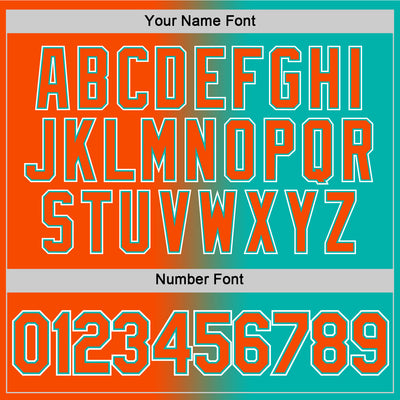 Custom Aqua Orange-White Gradient Fashion Performance T-Shirt