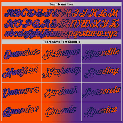 Custom Purple Orange-Navy Gradient Fashion Performance T-Shirt