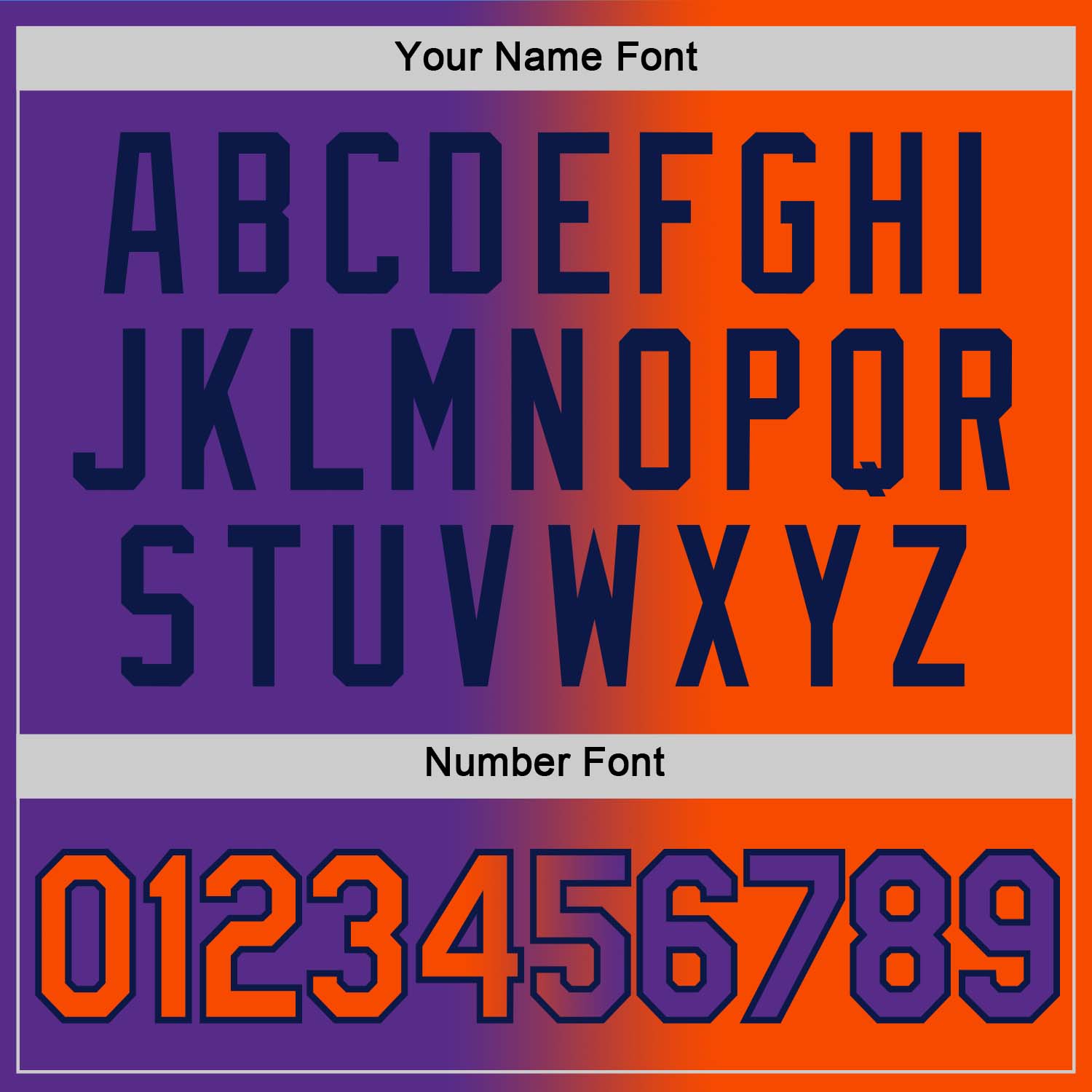 Custom Purple Orange-Navy Gradient Fashion Performance T-Shirt