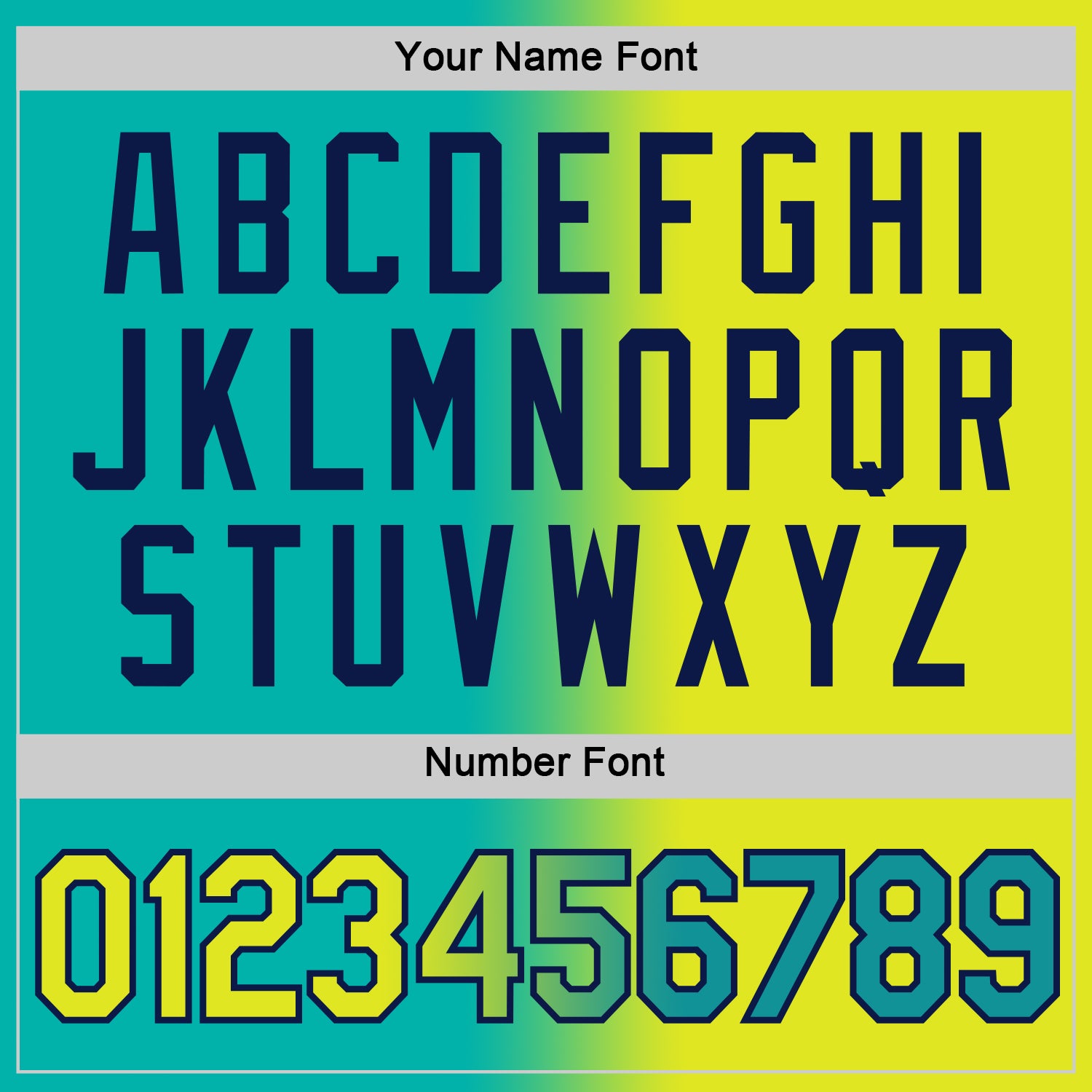 Custom Aqua Neon Yellow-Navy Gradient Fashion Performance T-Shirt