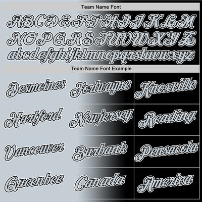 Custom Black Silver-White Gradient Fashion Performance T-Shirt