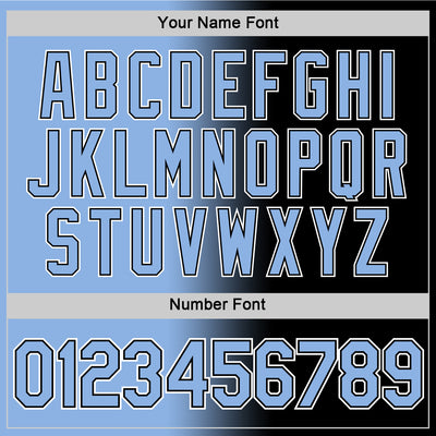 Custom Black Light Blue-White Gradient Fashion Performance T-Shirt