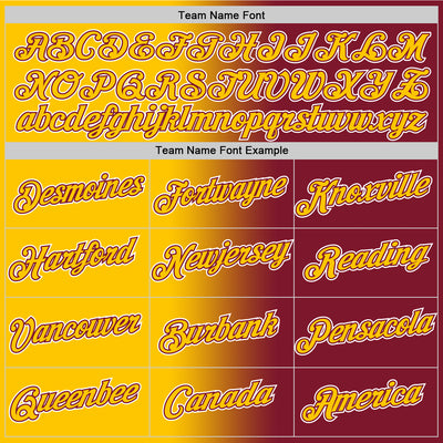 Custom Crimson Yellow-White Gradient Fashion Performance T-Shirt