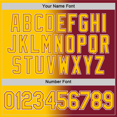 Custom Crimson Yellow-White Gradient Fashion Performance T-Shirt