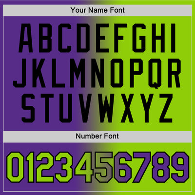 Custom Purple Neon Green-Black Gradient Fashion Performance T-Shirt