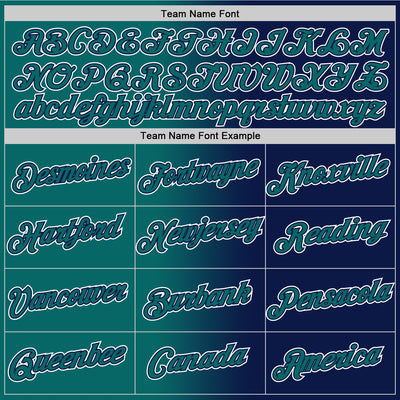 Custom Navy Teal-White Gradient Fashion Performance T-Shirt