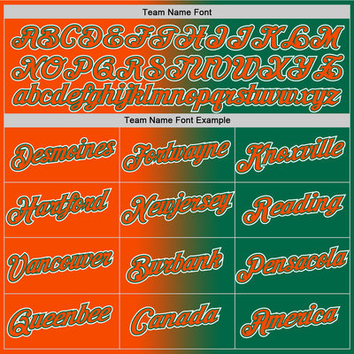 Custom Kelly Green Orange-White Gradient Fashion Performance T-Shirt